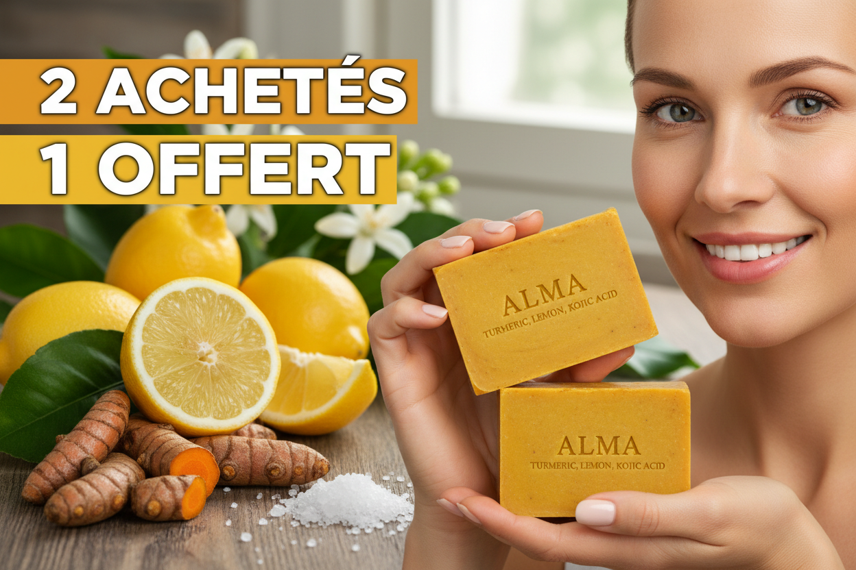 ALMA-Savon Glow & Anti-Taches Au Curcuma 2 ACHETES = 1 OFFERT